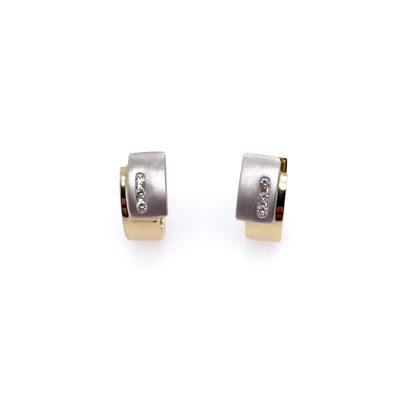 Creolen Bicolor Gold 585 mit Brillanten