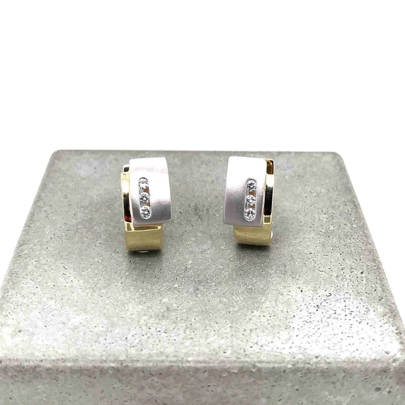 Creolen Bicolor Gold 585 mit Brillanten