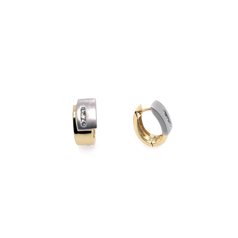 Creolen Bicolor Gold 585 mit Brillanten