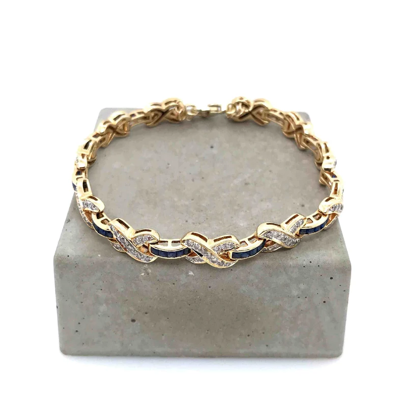 Armband Gelbgold 585 mit Saphiren & Brillanten