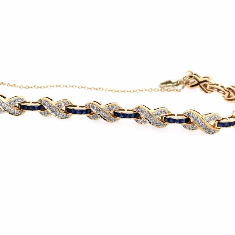 Armband Gelbgold 585 mit Saphiren & Brillanten