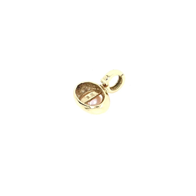 Anhänger Bicolor Gold 585 mit Perle & Diamanten