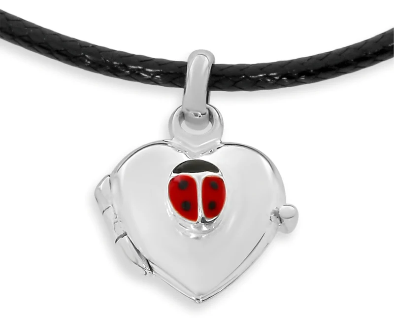 KINDERMEDAILLON MIT MARIENKÄFER 925 SILBER