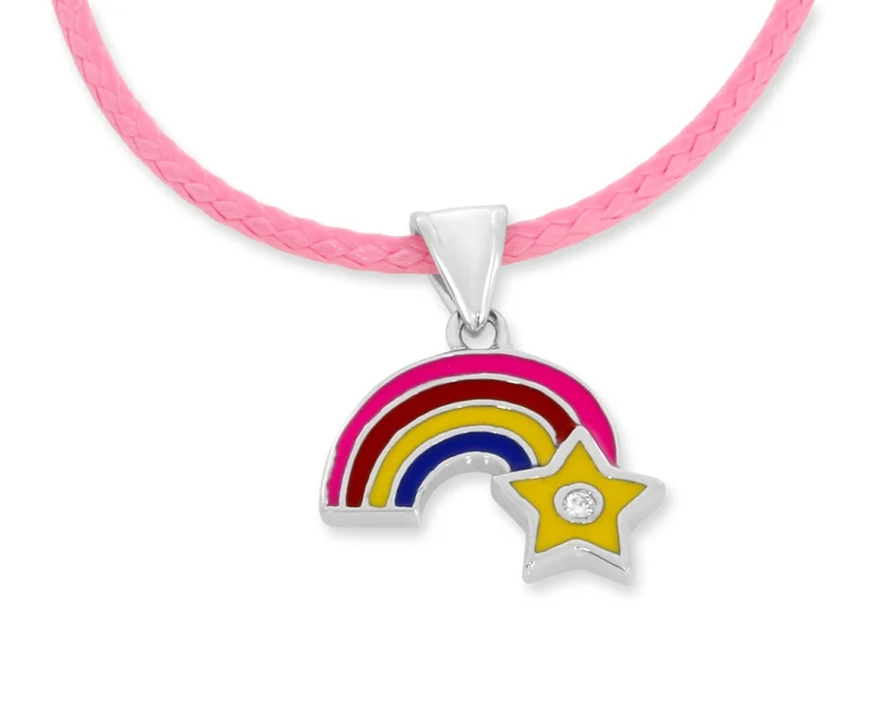 KINDERKETTE, REGENBOGEN ANHÄNGER, 925 SILBER