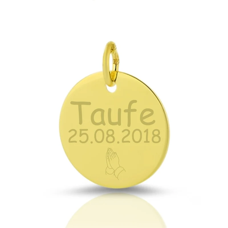 333 GOLD ANHÄNGER MIT GRAVURGOLDSCHMUCK ZUR TAUFE NAMEN NAMENSANHÄNGER NAME