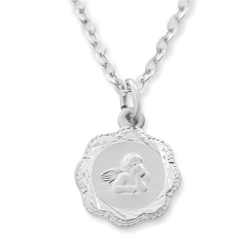 SCHMUCK ZUR KOMMUNION TAUFE ENGEL KETTE 925 SILBER TAUFKETTE ENGELBILD