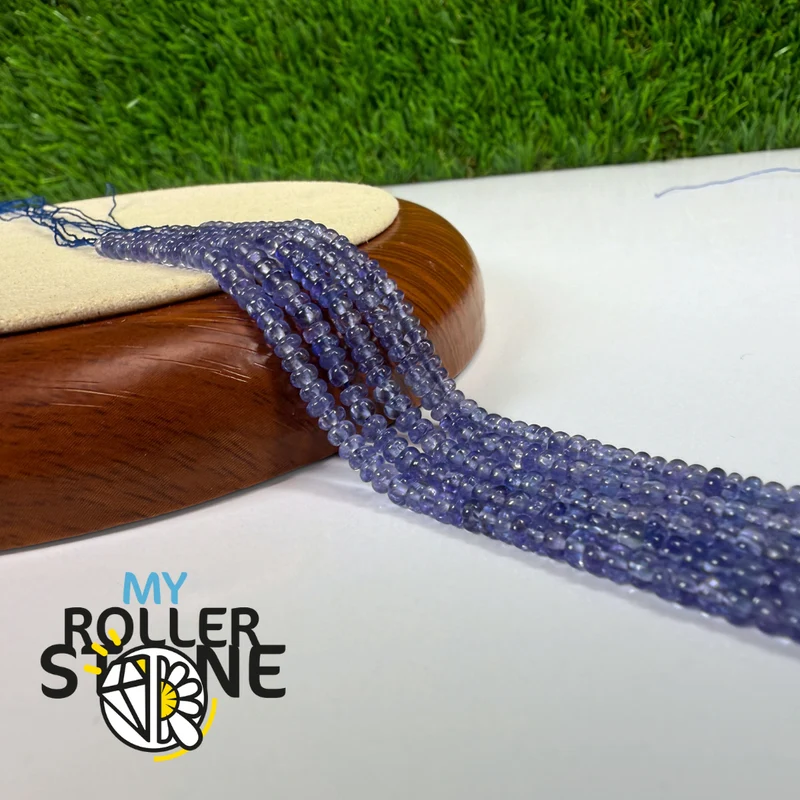 Glatte Tansanitperlen – Rondellform