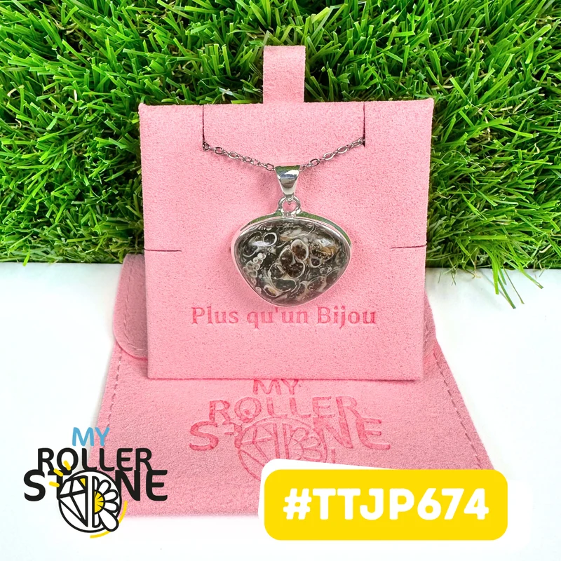 Turritella-Jaspis-Anhänger, Silber 925 #TTJP674