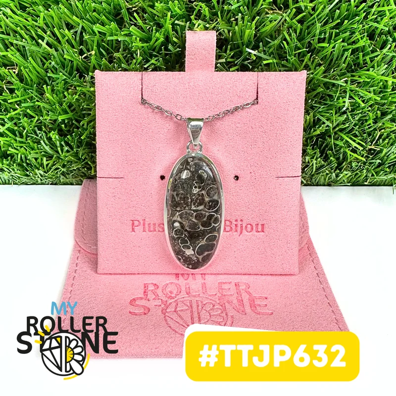 Turritella-Jaspis-Anhänger, Silber 925 #TTJP632