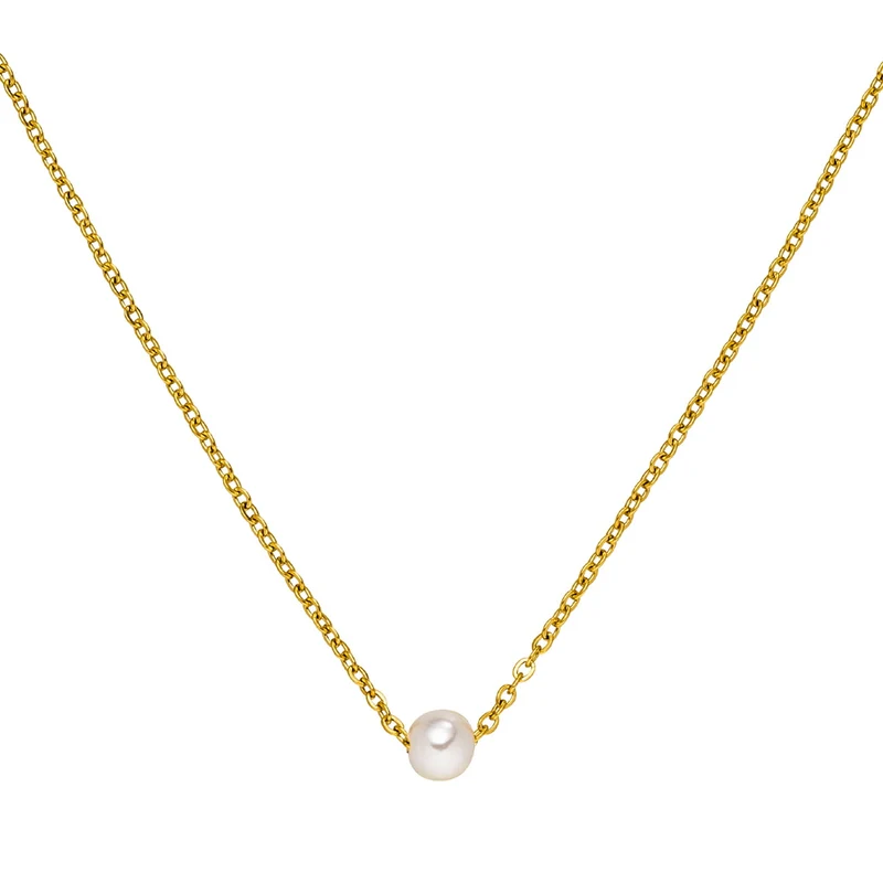 Single Pearl | 18K vergoldete Perlenkette