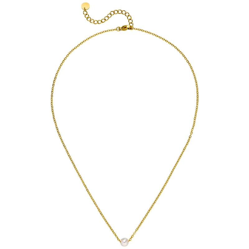 Single Pearl | 18K vergoldete Perlenkette