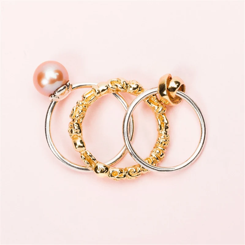 Rosa Perlen Ring