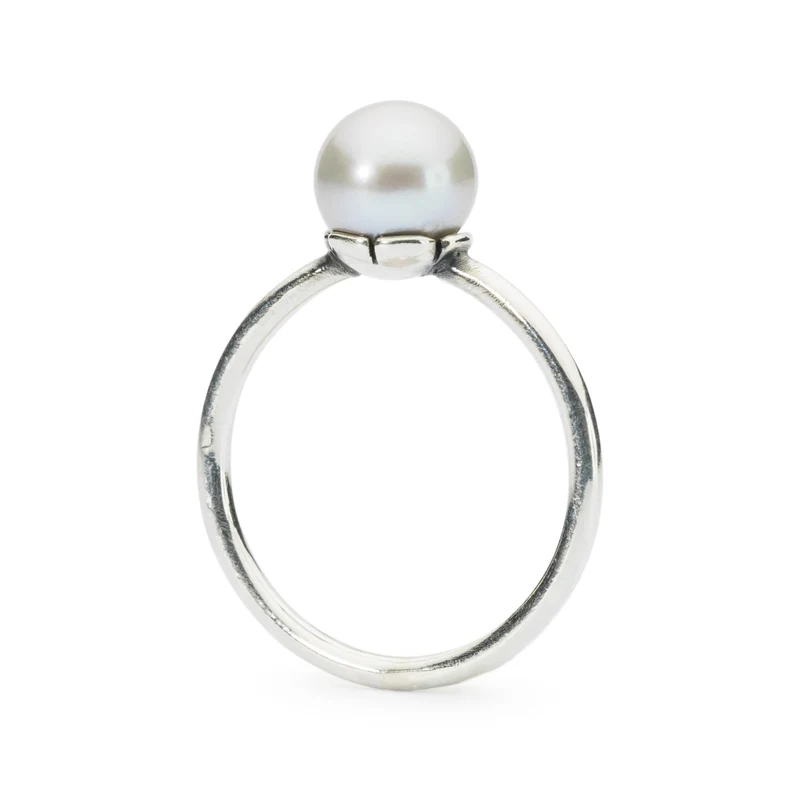 Grauer Perlen Ring