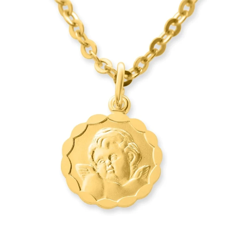 KINDERSCHMUCK ZUR TAUFE GOLD KETTE MIT ENGEL TAUFKETTE SCHUTZENGEL TAUFGESCHENK