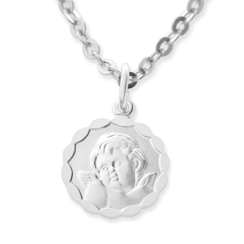 TAUFKETTE ENGEL SCHUTZENGEL ANHÄNGER KETTE ZUR TAUFE 925 SILBER RELIGIÖSER SCHMUCK