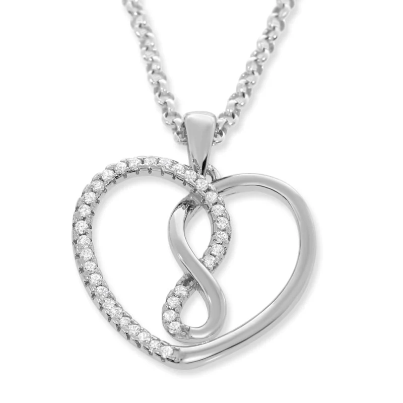 INFINITY HERZ KETTE AUS 925 SILBER, DAMENSCHMUCK