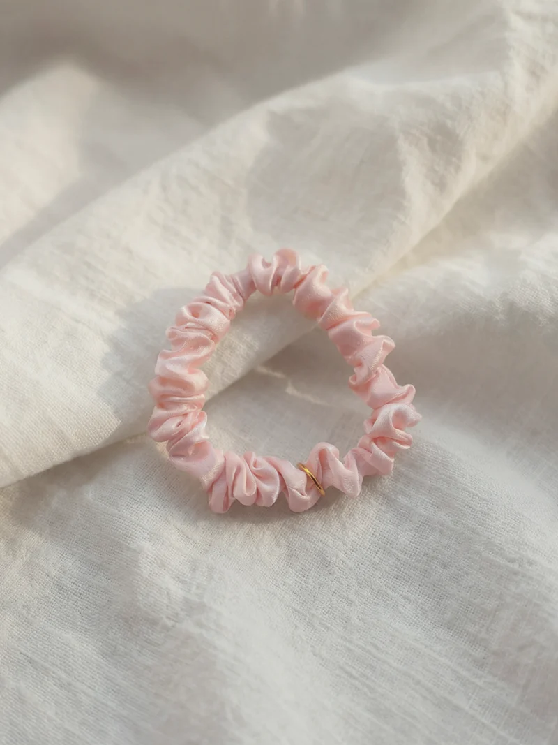 Blissful Pure Silk Scrunchie Cream Pink