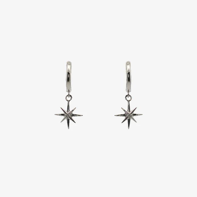 Silver 10mm Hoop Featuring a Star with CZ