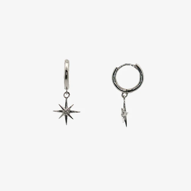 Silver 10mm Hoop Featuring a Star with CZ