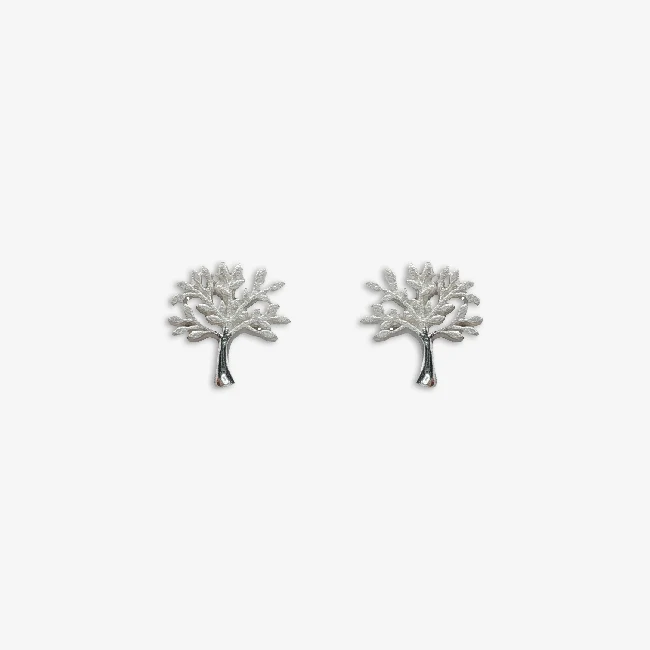 Silver Tree of Life Stud Earrings