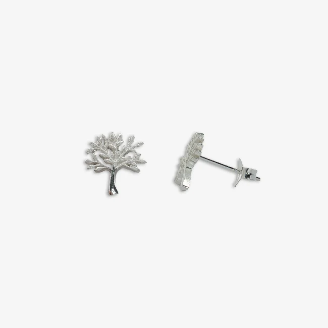 Silver Tree of Life Stud Earrings