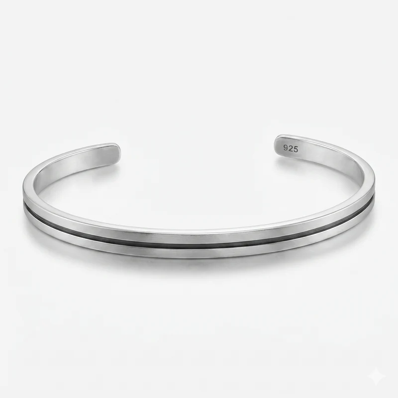Men's Silver Cuff Bangle
