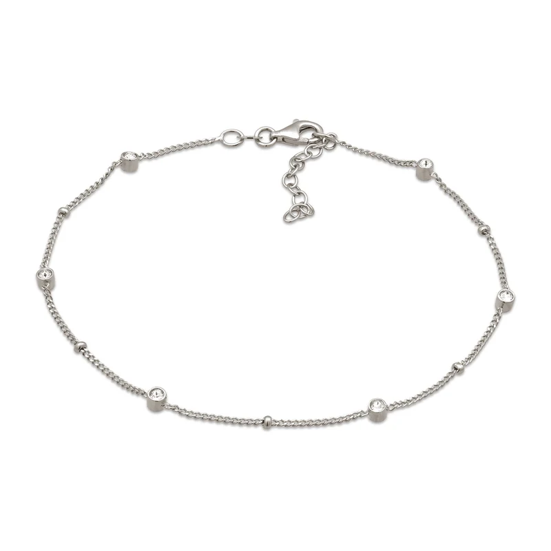 Fußkettchen Kugeln | Mit Kristallen von Swarovski® (Weiß)