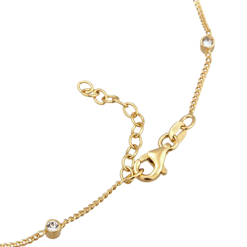 Fußkettchen Kugeln | Mit Kristallen von Swarovski® (Weiß)