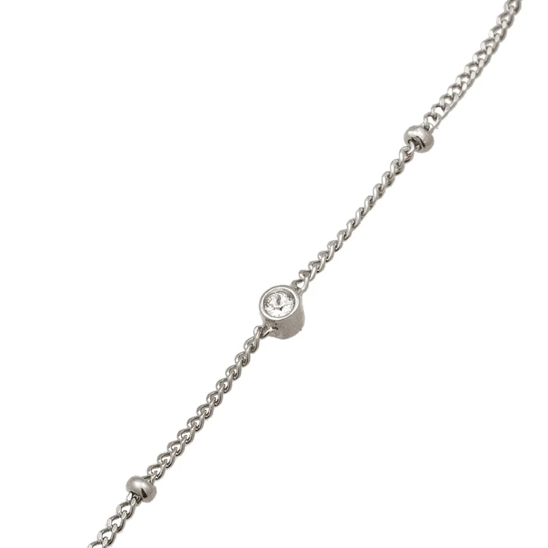 Fußkettchen Kugeln | Mit Kristallen von Swarovski® (Weiß)
