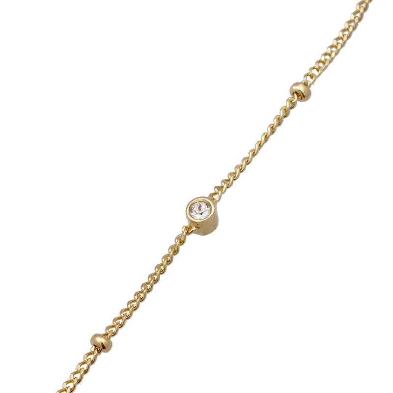 Fußkettchen Kugeln | Mit Kristallen von Swarovski® (Weiß)