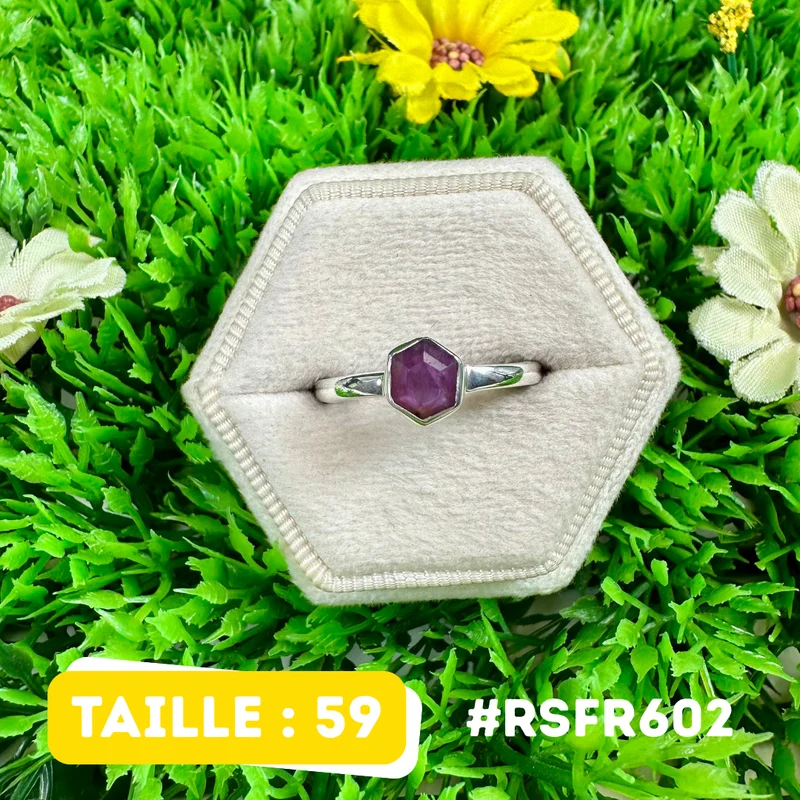 Rubin- und Stalaktitring aus 925er Sterlingsilber #RSFR602