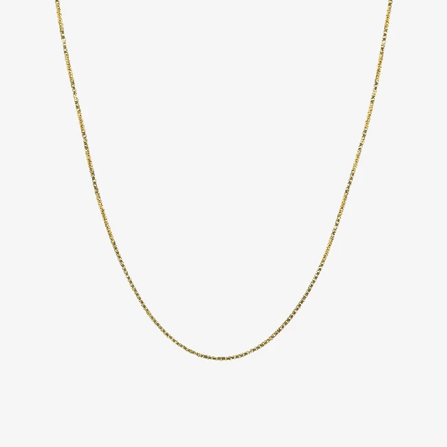 Gold 6mm Snake Light Box Chain Necklace, 45cm