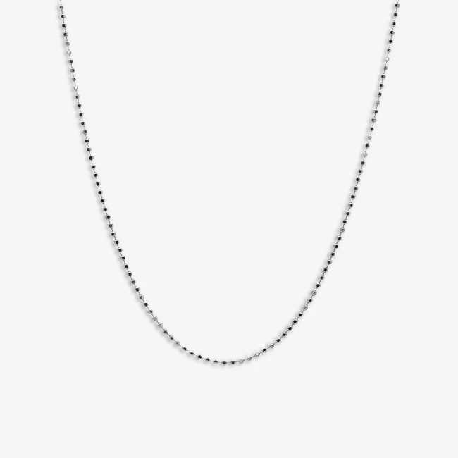 Silver 18+2 Beaded Chain Necklace
