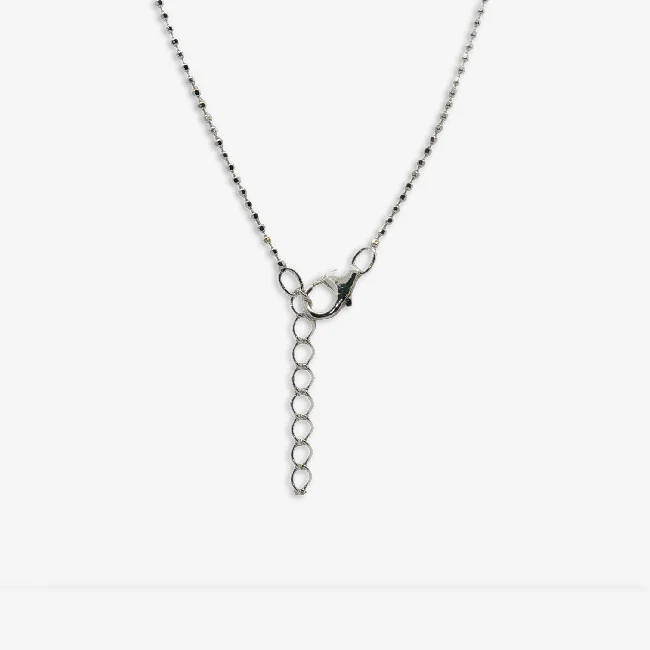 Silver 18+2 Beaded Chain Necklace
