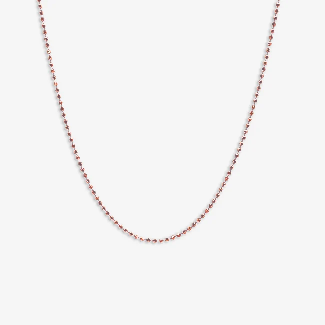 Rose Gold Plated 18+2 Beaded Chain Necklace