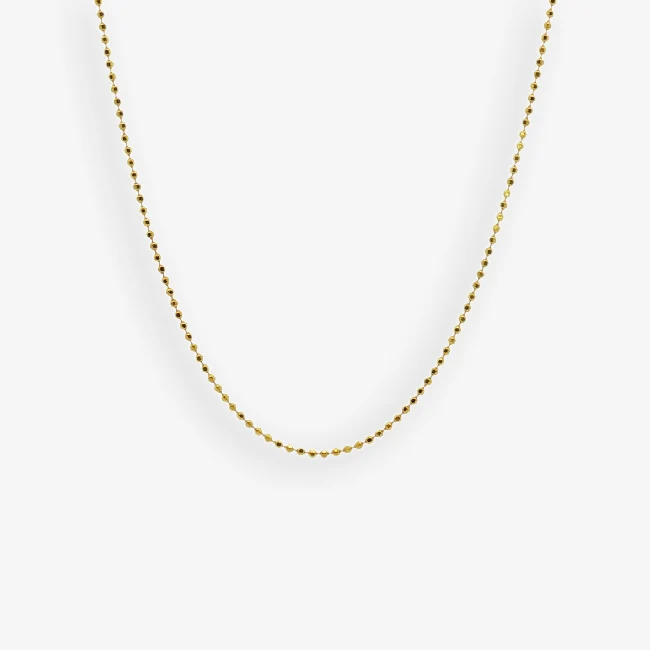Gold 18+2 Beaded Chain Necklace