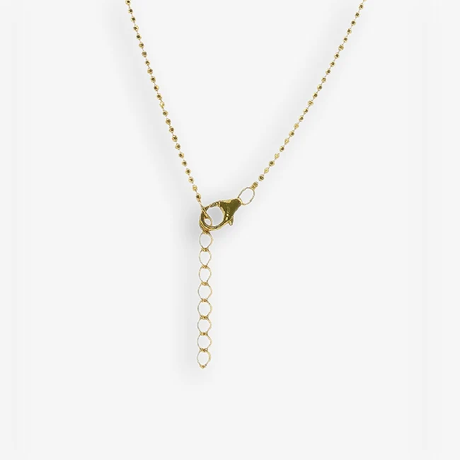 Gold 18+2 Beaded Chain Necklace