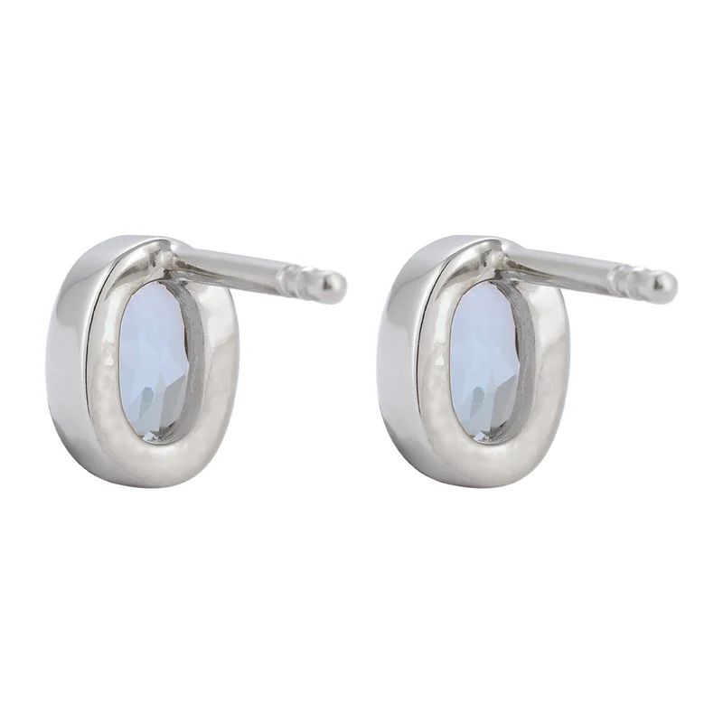 Ohrstecker Oval | Topas (Hellblau)