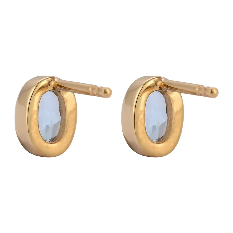 Ohrstecker Oval | Topas (Hellblau)