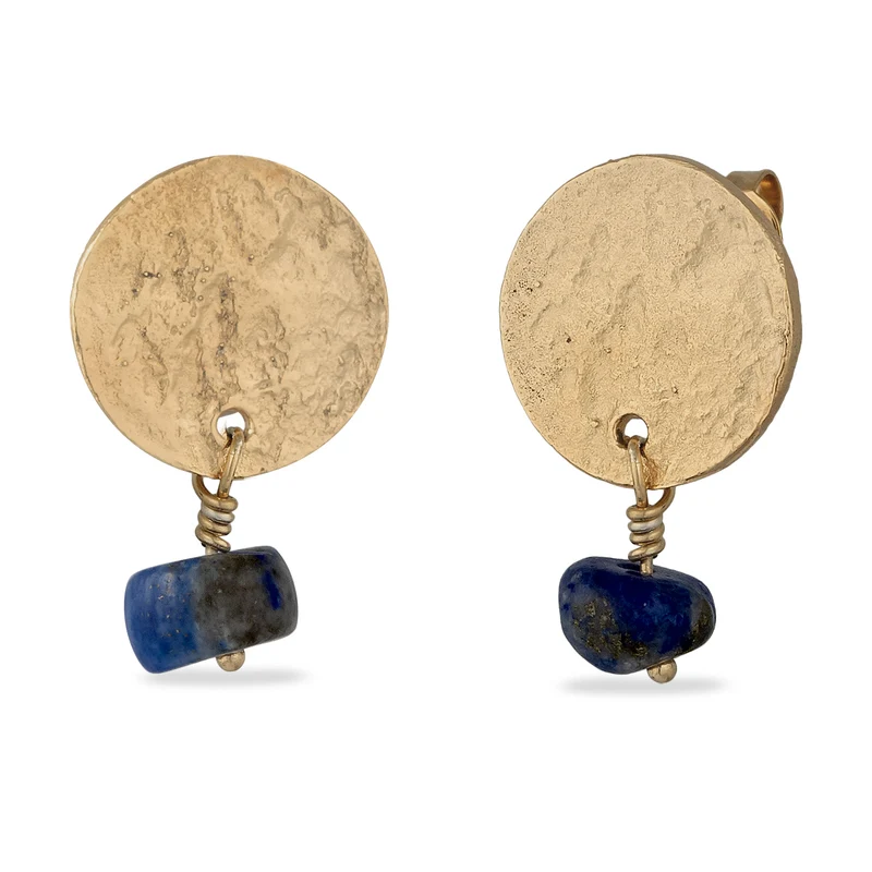 Ohrstecker Plättchen | Lapis Lazuli (Blau)