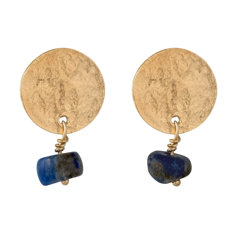 Ohrstecker Plättchen | Lapis Lazuli (Blau)