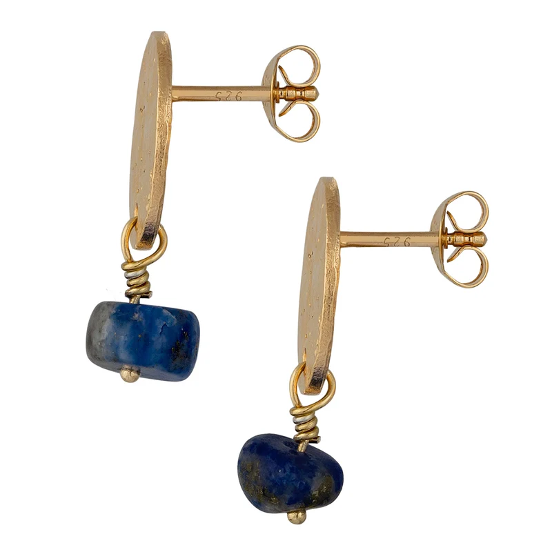 Ohrstecker Plättchen | Lapis Lazuli (Blau)