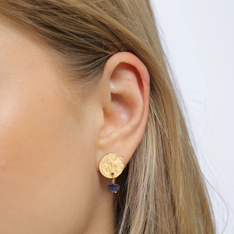Ohrstecker Plättchen | Lapis Lazuli (Blau)