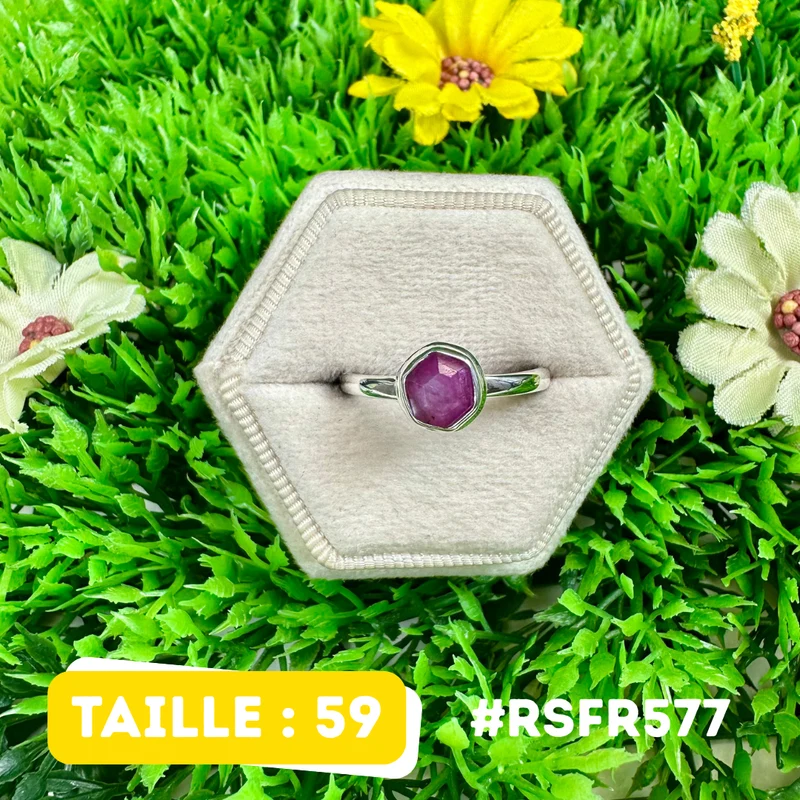 Rubin- und Stalaktitring aus 925er Sterlingsilber #RSFR577