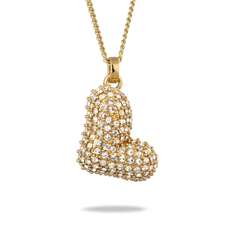 Halskette Bubble Buchstabe L | Mit Kristallen von Swarovski® (Weiß)