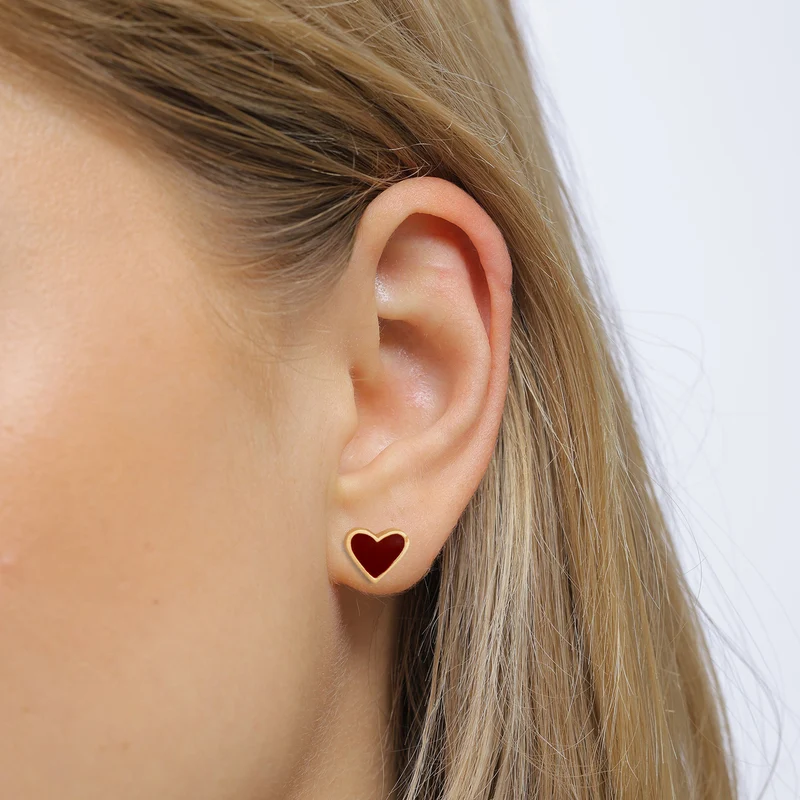 Ohrstecker Herz | Emaille (Rot)