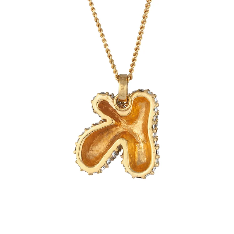 Halskette Bubble Buchstabe K | Mit Kristallen von Swarovski® (Weiß)