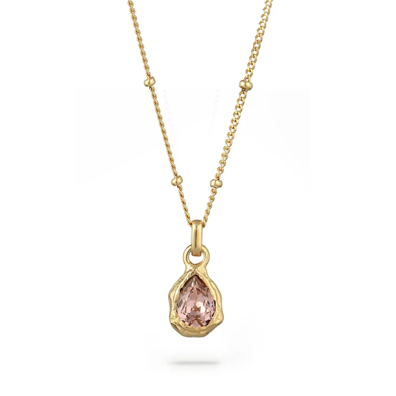 Kugel-Halskette Organic Tropfen | Mit Kristallen von Swarovski® (Rose)