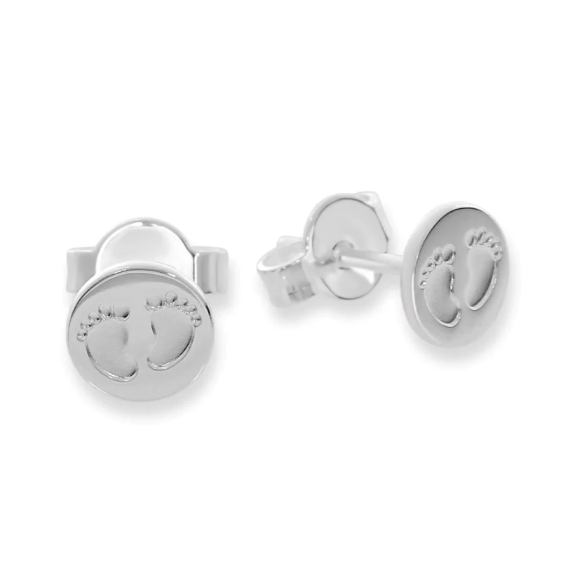 OHRSTECKER RUND MIT FÜßCHEN 925 SILBER