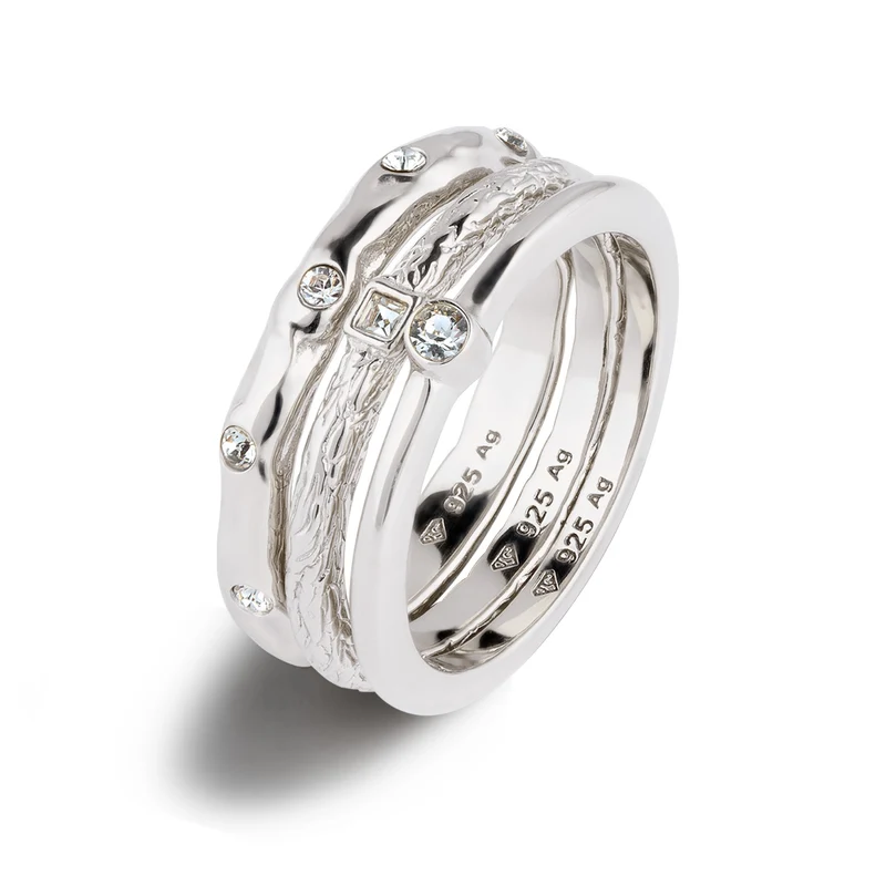 Ringset | Mit Kristallen von Swarovski® (Weiß)